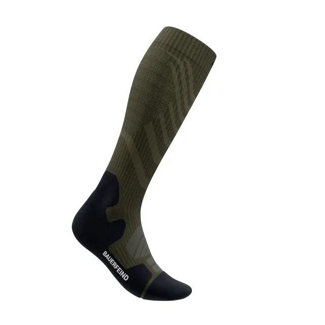 Bauerfeind Outdoor Merino Comp Socks Herre, Moss Green, Str. 46-49 Small 