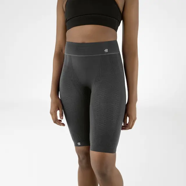Bauerfeind Sports Comp Tights Kort Dame Antrasitt Str. XS 