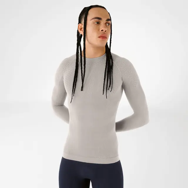Bauerfeind Sports Comp Shirt Lang Herre Sølvgrå Str. S 