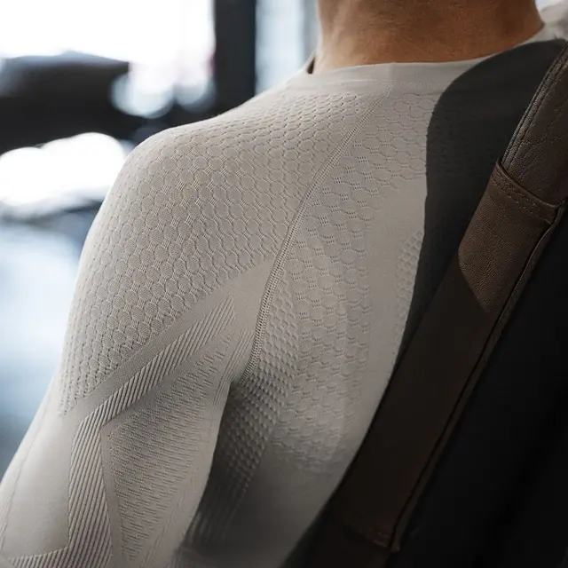 Bauerfeind Sports Comp Shirt Lang Herre Sølvgrå Str. S 