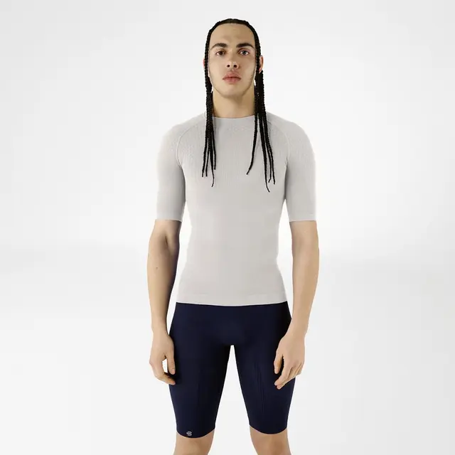 Bauerfeind Sports Comp Shirt Kort Herre Sølvgrå Str. S 