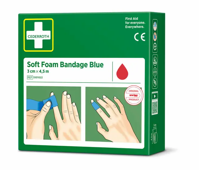 Cederroth Soft Foam Bandage Blue 3 cm x 4,5 m 