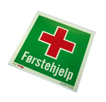 Sn&#248;gg Skilt F&#248;rstehjelp 20 x 20 cm