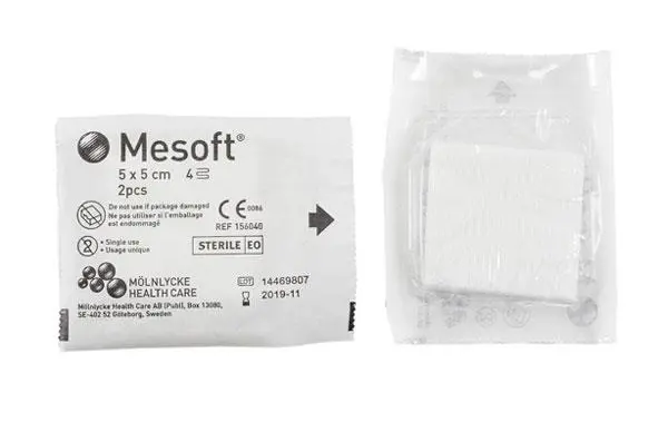 Mesoft Kompress Nonwove, steril 5 x 5 cm 2 pkn. 