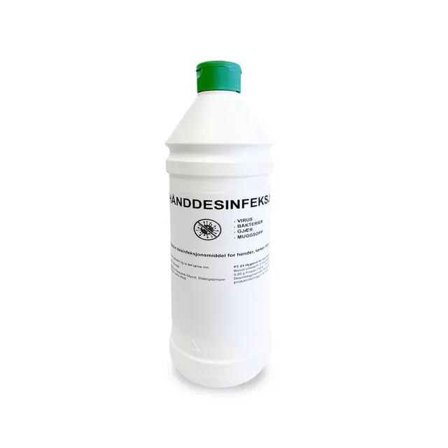 Hånddesinfeksjon 1 L EN 14476 og EN 1500-godkjent 
