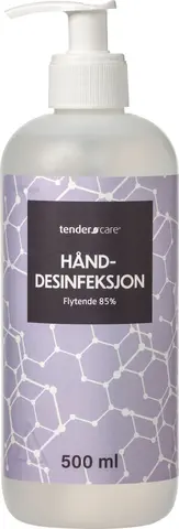 Tendercare H&#229;nddesinfeksjon 85% 500ml Flytende med pumpe