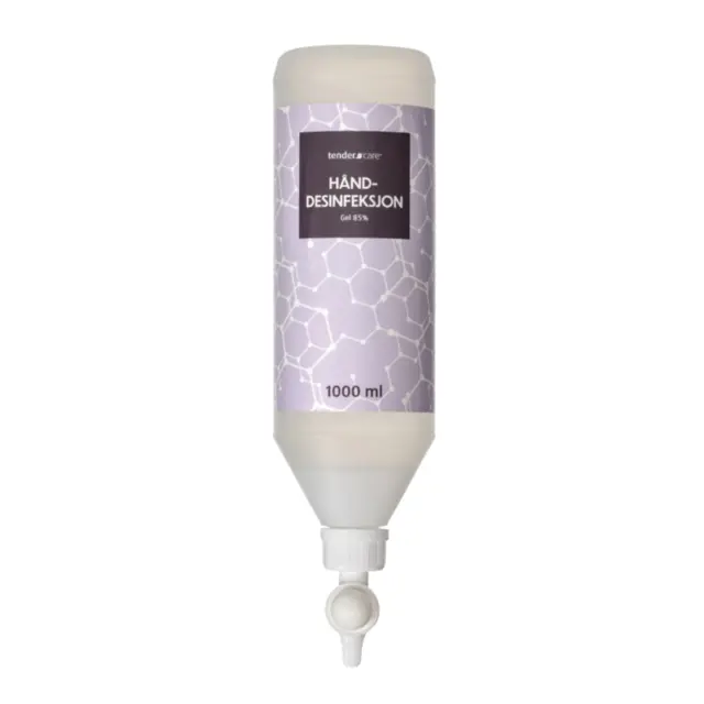 Tendercare Hånddesinfeksjon 85% Gel Dispenser, 1 Liter. 