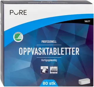 Pure Oppvasktabletter 80 stk. Til oppvaskmaskin