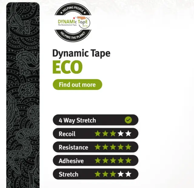 Dynamic Tape ECO 5 cm grå/svart tattoo 5 cm x 5 m 