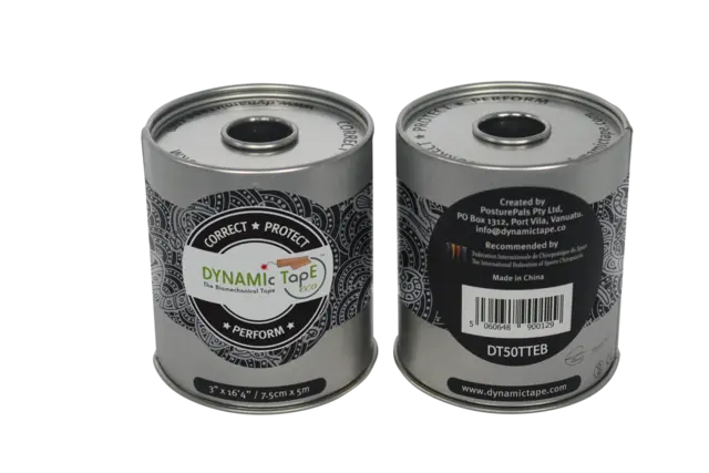 Dynamic Tape ECO 5 cm grå/svart tattoo 5 cm x 5 m 