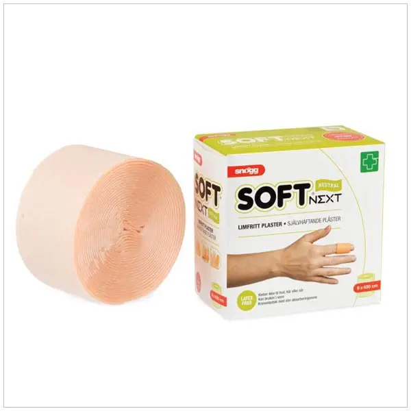 Snøgg Soft NEXT 6 cm x 4,5 m Beige Limfritt plaster - Lateksfri 