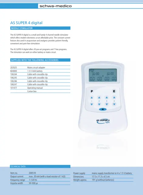 Schwa-Medico AS Super 4 Digital Nålestimulator 