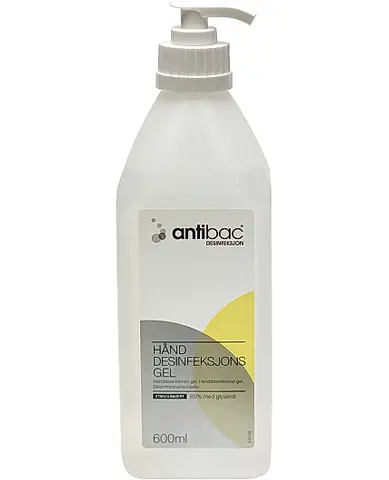 Antibac H&#229;nddesinfeksjon 85% Gel 600 ml Med pumpe