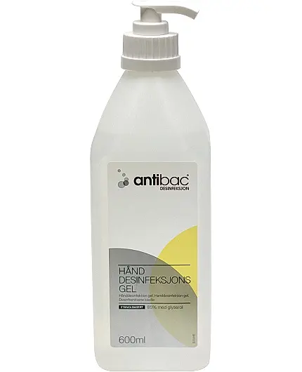 Antibac Hånddesinfeksjon 85% Gel 600 ml Med pumpe 